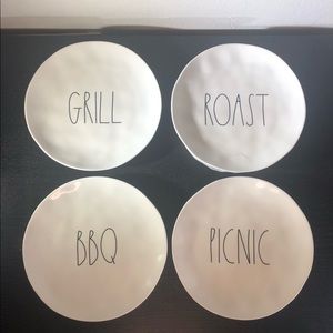 Rae Dunn Grill BBQ Roast Picnic Melamine Plate Set